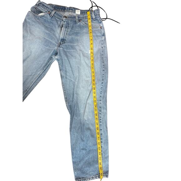 Vintage 90s Levis 560 Blue Jeans Men 34x30 Loose Tapered Orange Tab Made in USA - Picture 9 of 11